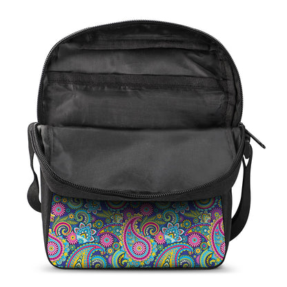 Colorful Paisley Pattern Print Rectangular Crossbody Bag