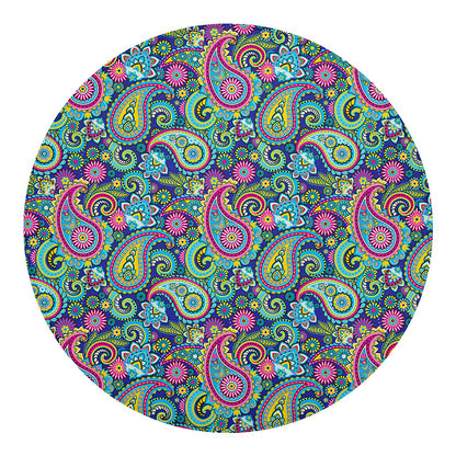 Colorful Paisley Pattern Print Round Blanket