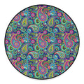 Colorful Paisley Pattern Print Round Floor Mat