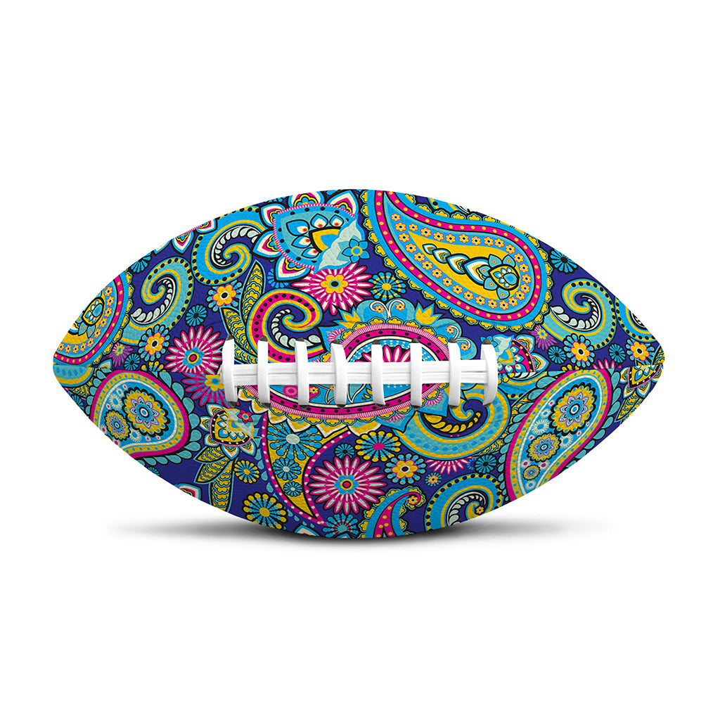 Colorful Paisley Pattern Print Rugby Ball