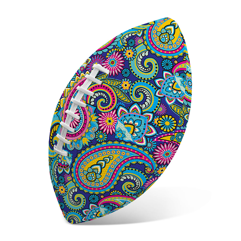 Colorful Paisley Pattern Print Rugby Ball