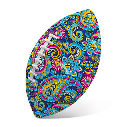 Colorful Paisley Pattern Print Rugby Ball