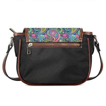 Colorful Paisley Pattern Print Saddle Bag