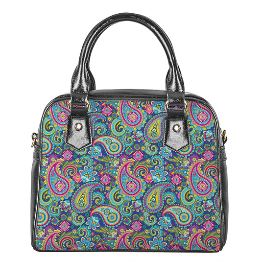Colorful Paisley Pattern Print Shoulder Handbag