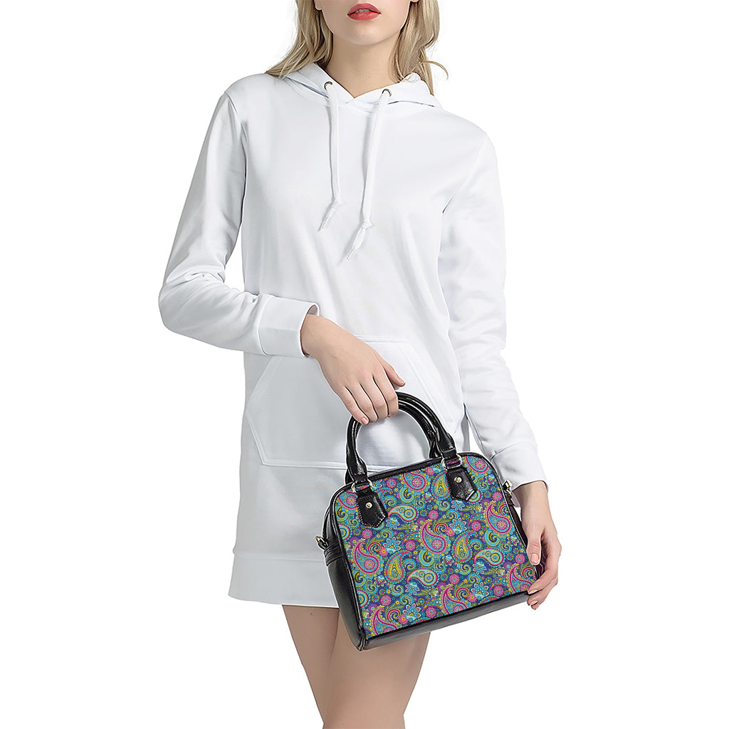 Colorful Paisley Pattern Print Shoulder Handbag
