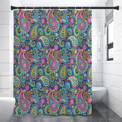 Colorful Paisley Pattern Print Shower Curtain