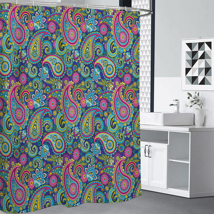 Colorful Paisley Pattern Print Shower Curtain