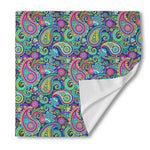 Colorful Paisley Pattern Print Silk Bandana