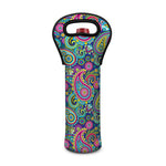 Colorful Paisley Pattern Print Single Neoprene Wine Tote