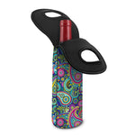 Colorful Paisley Pattern Print Single Neoprene Wine Tote