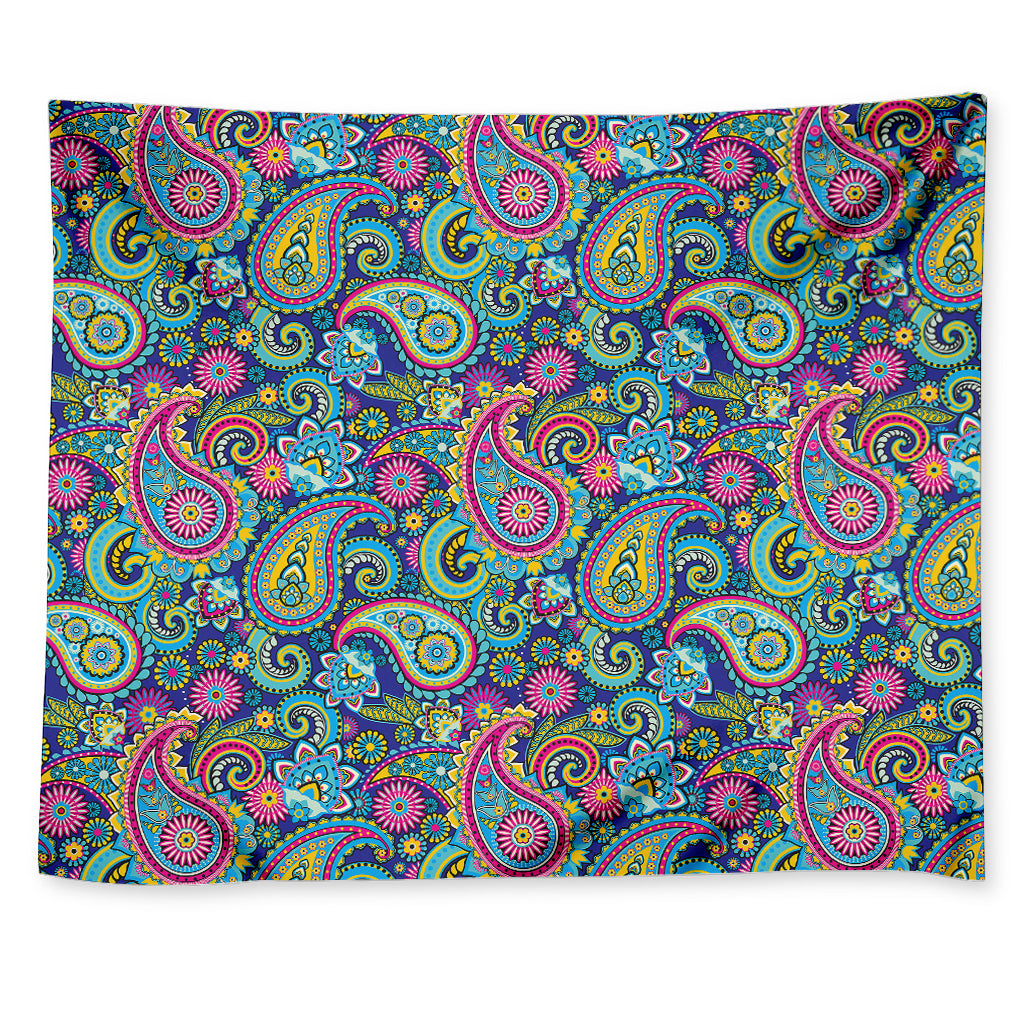 Colorful Paisley Pattern Print Tapestry