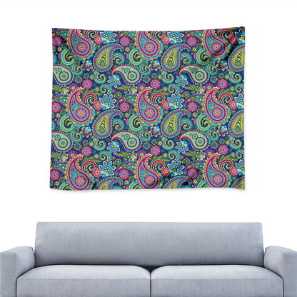 Colorful Paisley Pattern Print Tapestry