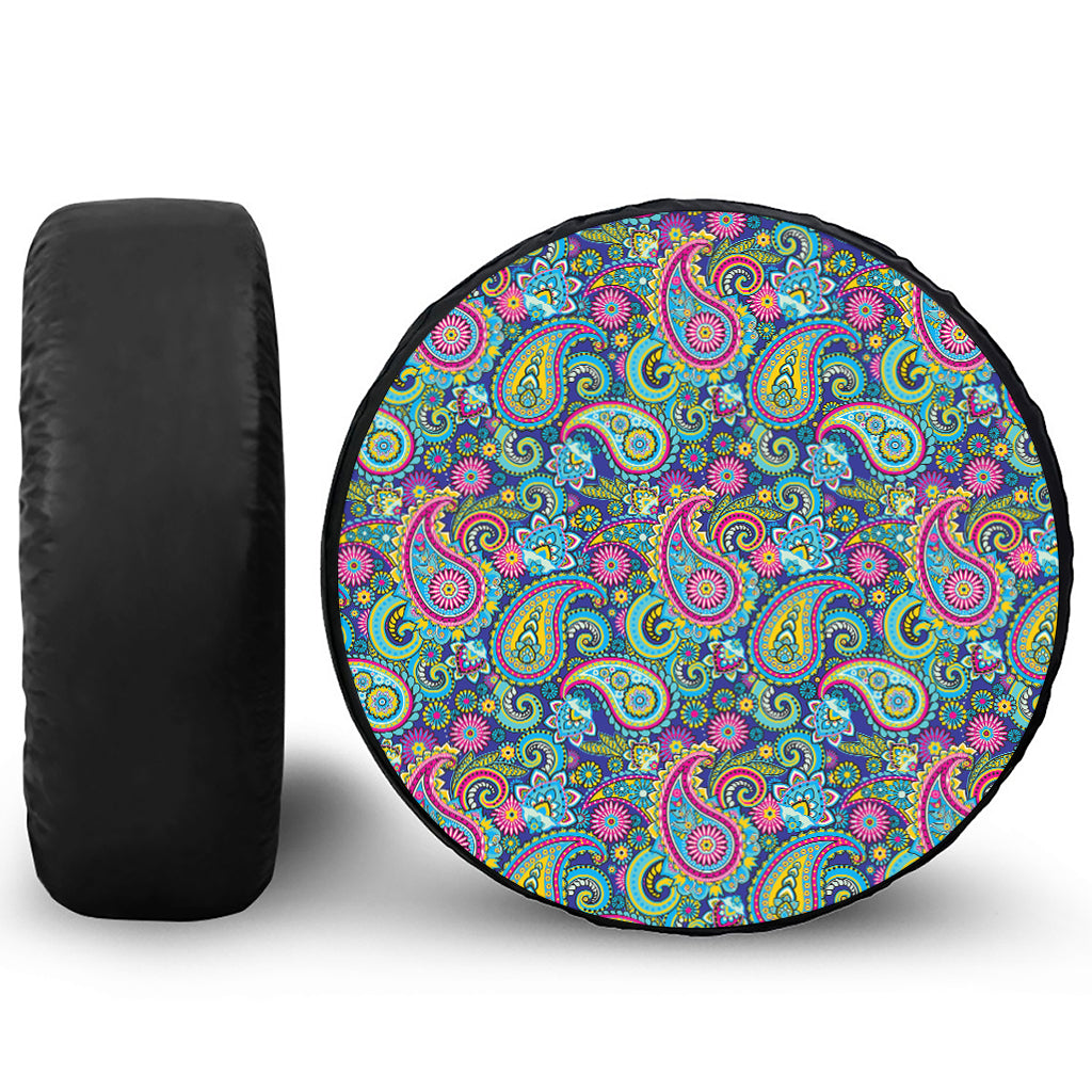 Colorful Paisley Pattern Print Tire Cover