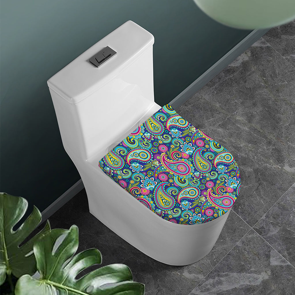 Colorful Paisley Pattern Print Toilet Lid Cover