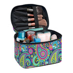 Colorful Paisley Pattern Print Travel Makeup Bag