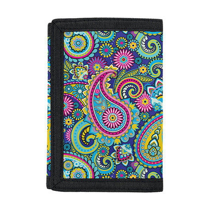 Colorful Paisley Pattern Print Trifold Wallet