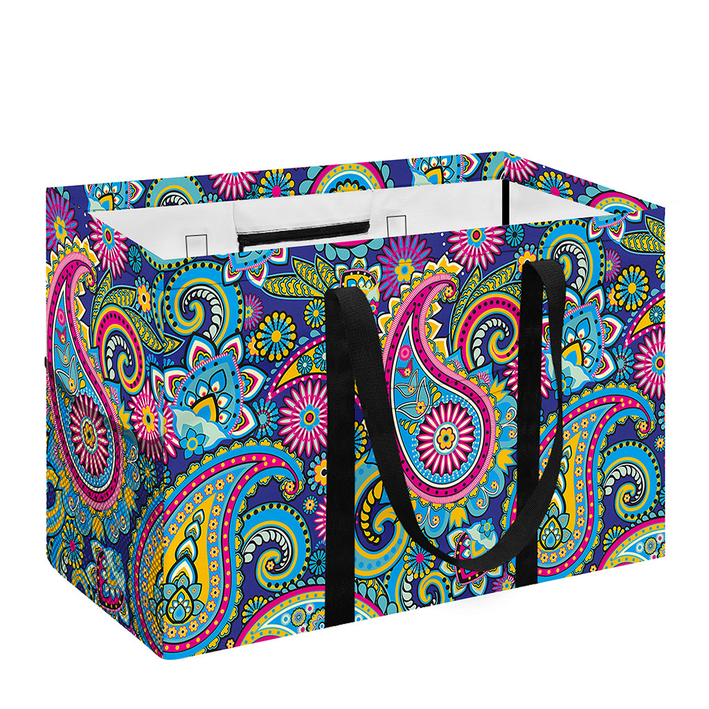 Colorful Paisley Pattern Print Utility Tote Bag