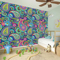 Colorful Paisley Pattern Print Wall Sticker