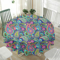 Colorful Paisley Pattern Print Waterproof Round Tablecloth