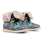 Colorful Paisley Pattern Print Winter Boots
