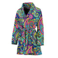 Colorful Paisley Pattern Print Women's Bathrobe