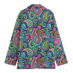 Colorful Paisley Pattern Print Women's Blazer
