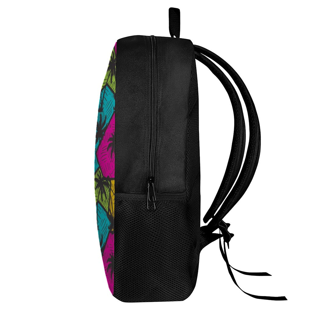 Colorful Palm Tree Pattern Print 17 Inch Backpack