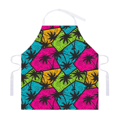 Colorful Palm Tree Pattern Print Adjustable Apron