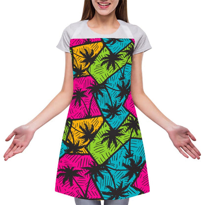 Colorful Palm Tree Pattern Print Adjustable Apron