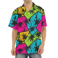 Colorful Palm Tree Pattern Print Aloha Shirt