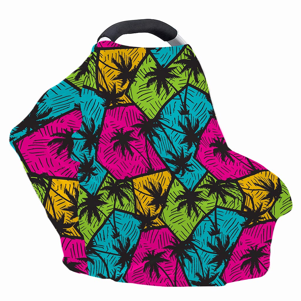 Colorful Palm Tree Pattern Print Baby Seat Cover