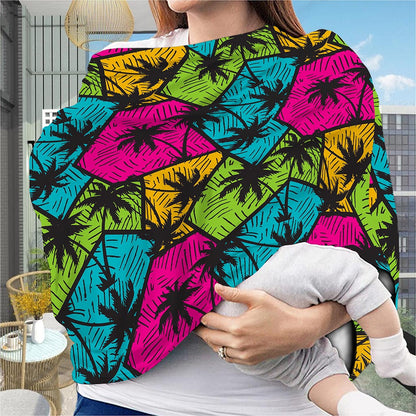 Colorful Palm Tree Pattern Print Baby Seat Cover
