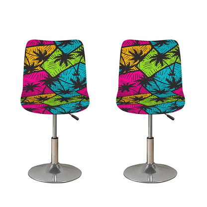 Colorful Palm Tree Pattern Print Bar Stool Covers