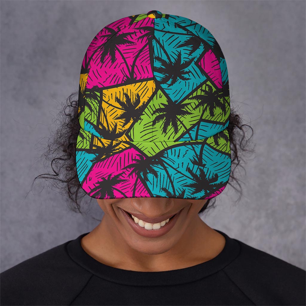 Colorful Palm Tree Pattern Print Baseball Cap