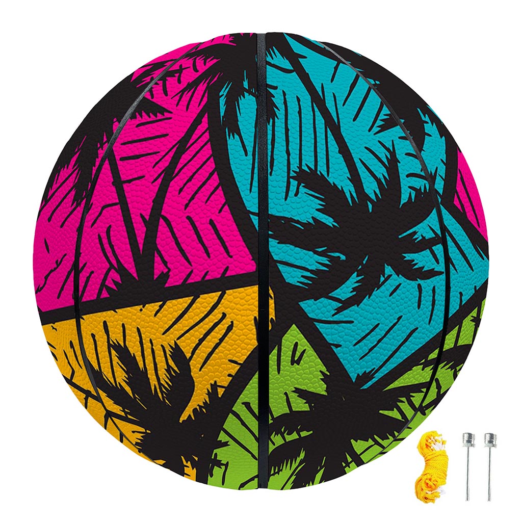 Colorful Palm Tree Pattern Print Basketball