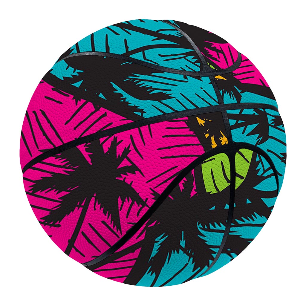 Colorful Palm Tree Pattern Print Basketball