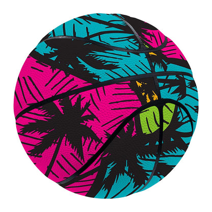 Colorful Palm Tree Pattern Print Basketball