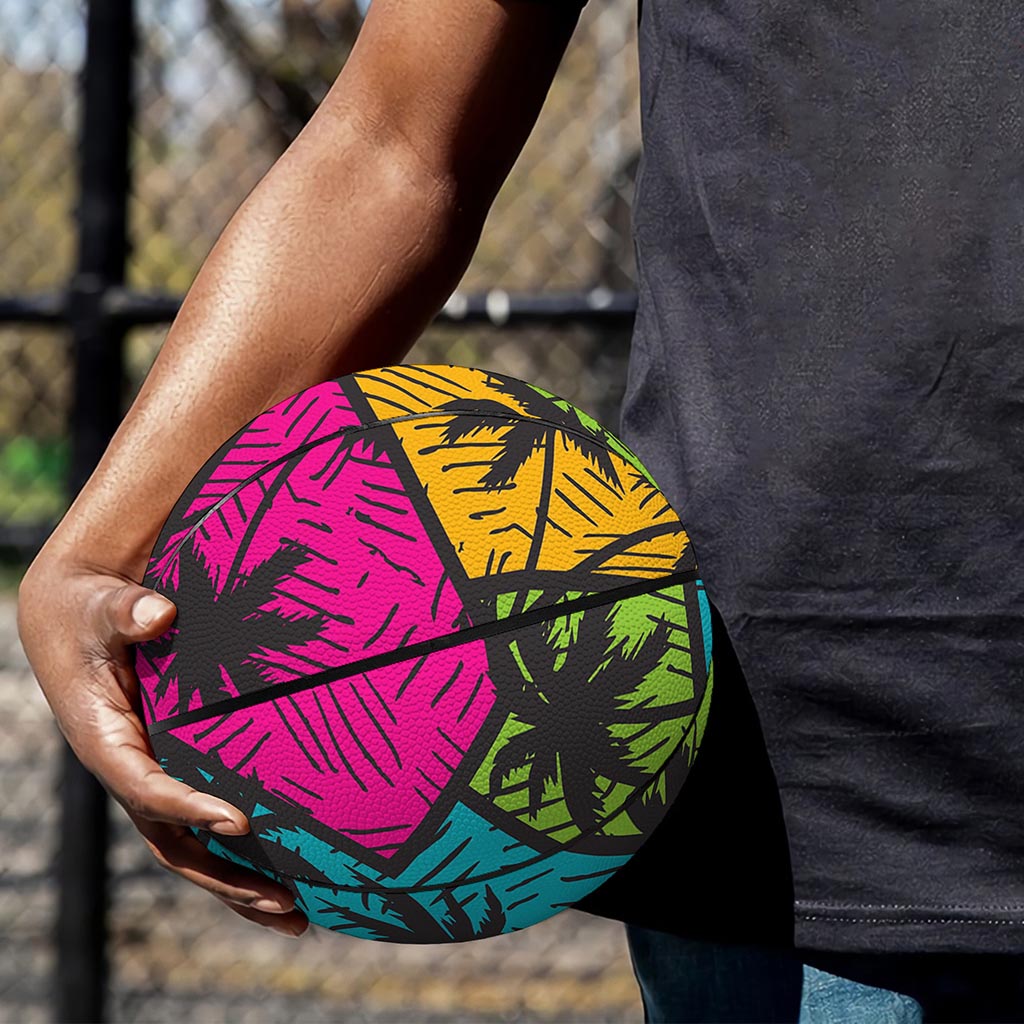 Colorful Palm Tree Pattern Print Basketball