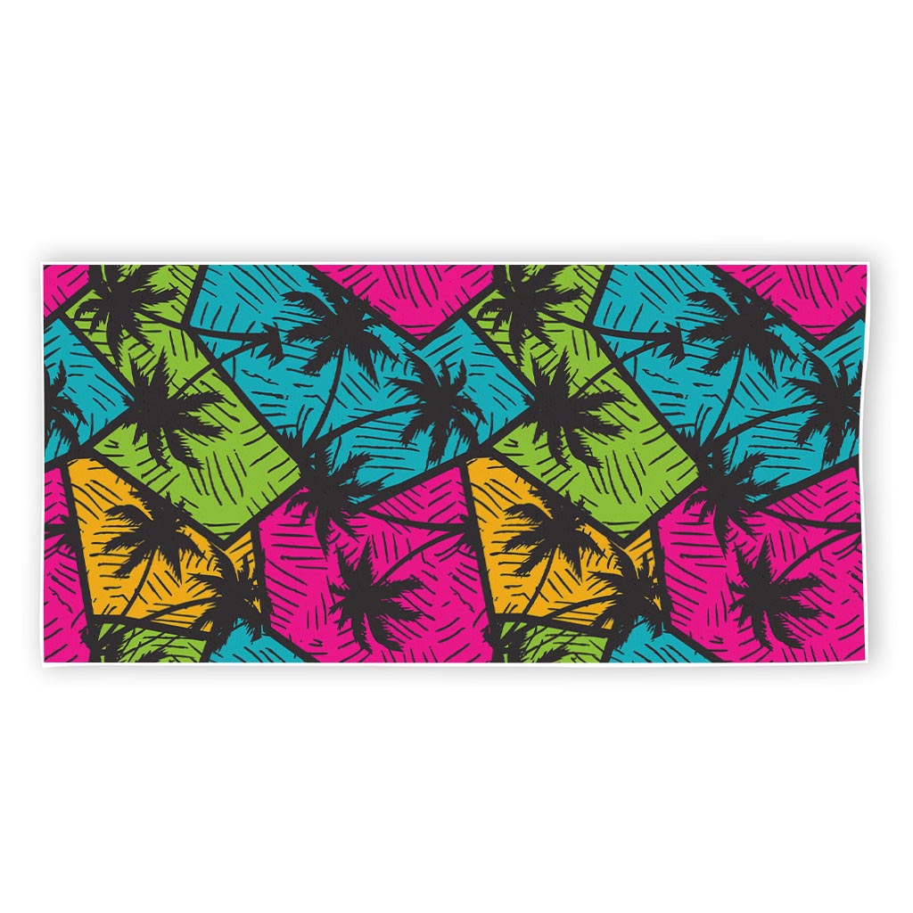 Colorful Palm Tree Pattern Print Beach Towel