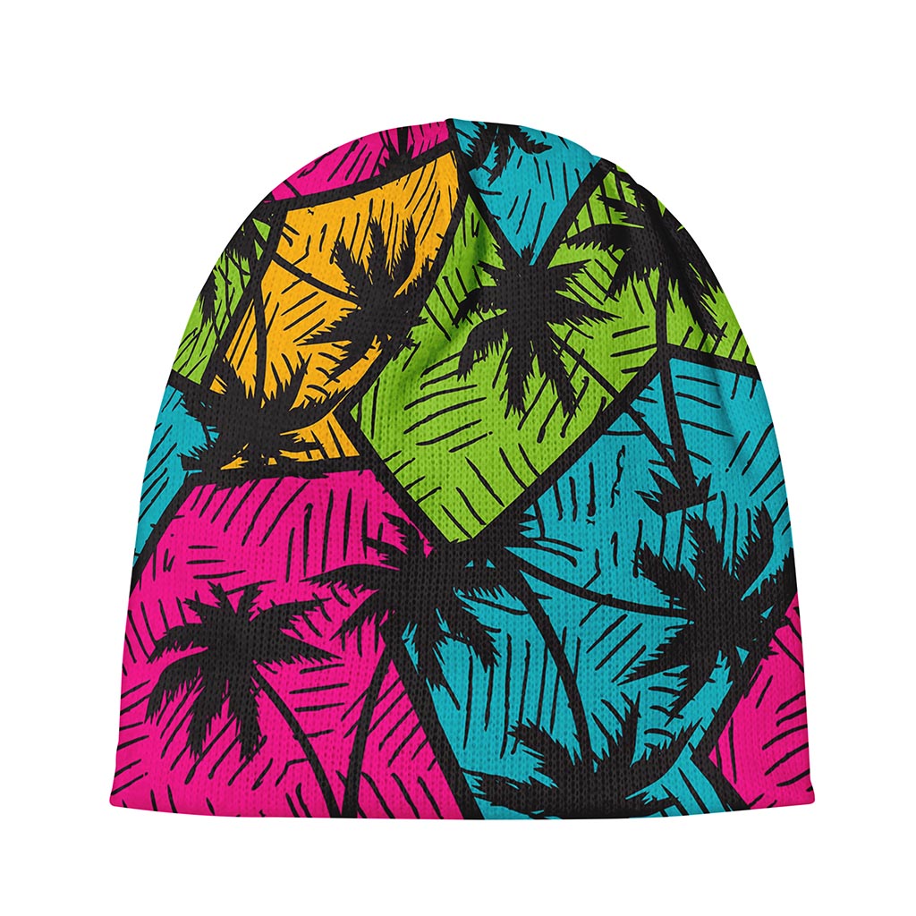 Colorful Palm Tree Pattern Print Beanie