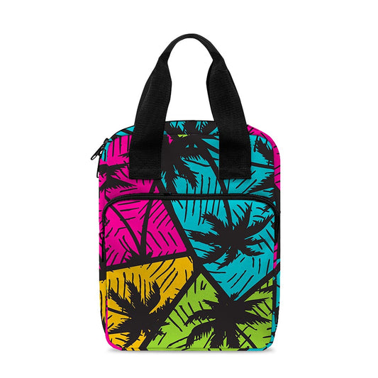 Colorful Palm Tree Pattern Print Bible Tote Bag