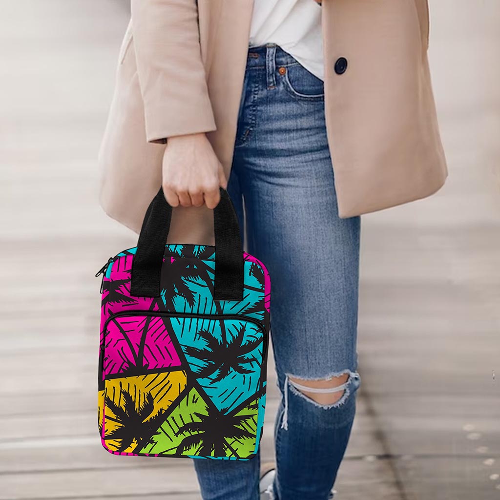 Colorful Palm Tree Pattern Print Bible Tote Bag