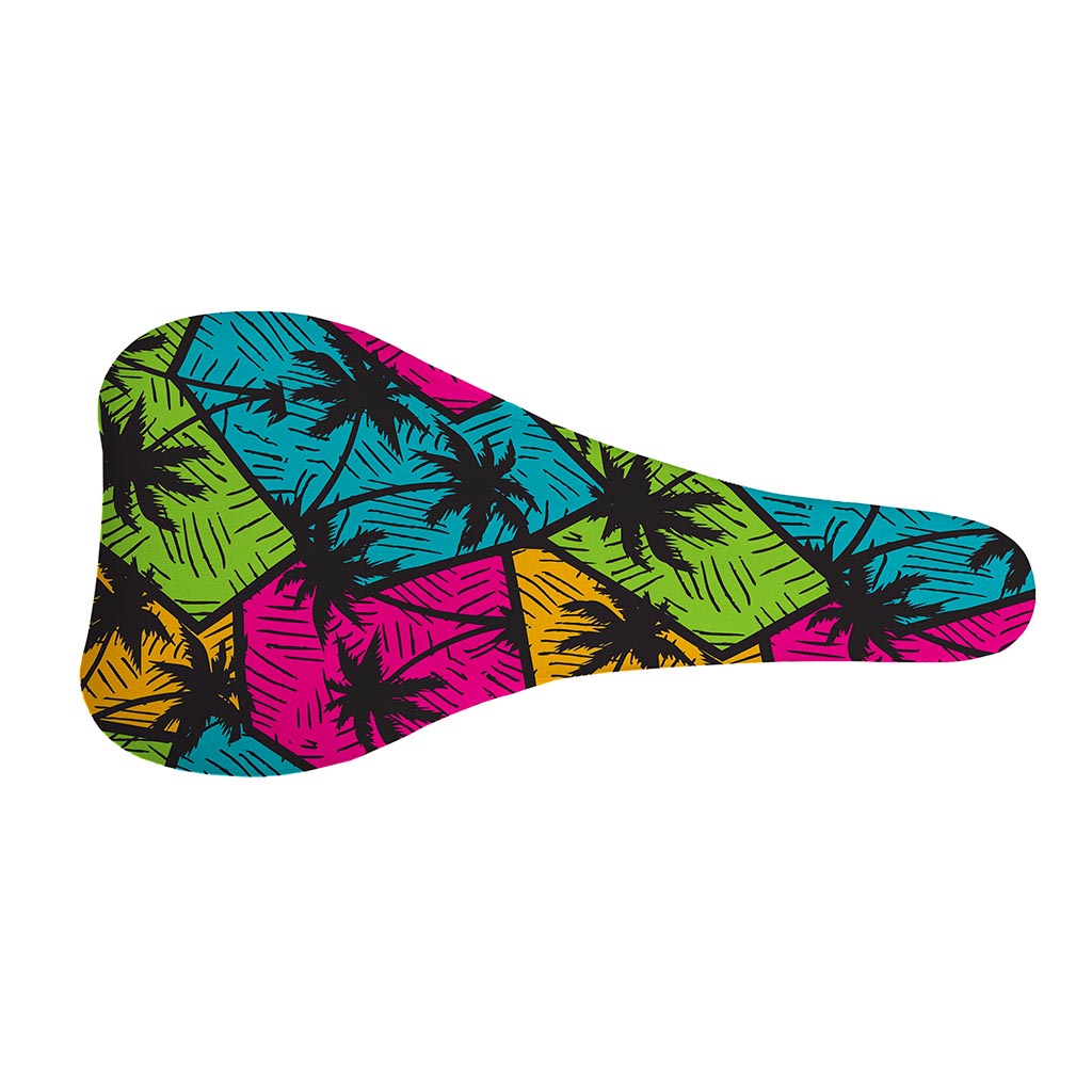 Colorful Palm Tree Pattern Print Bicycle Seat Cover