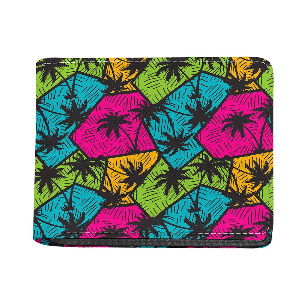 Colorful Palm Tree Pattern Print Bifold Wallet