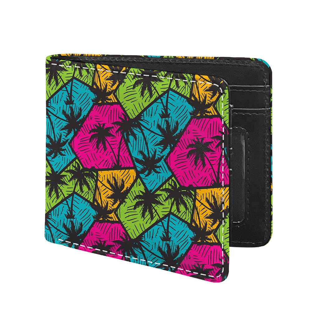 Colorful Palm Tree Pattern Print Bifold Wallet