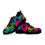 Colorful Palm Tree Pattern Print Black Running Shoes