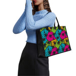 Colorful Palm Tree Pattern Print Canvas Tote Bag