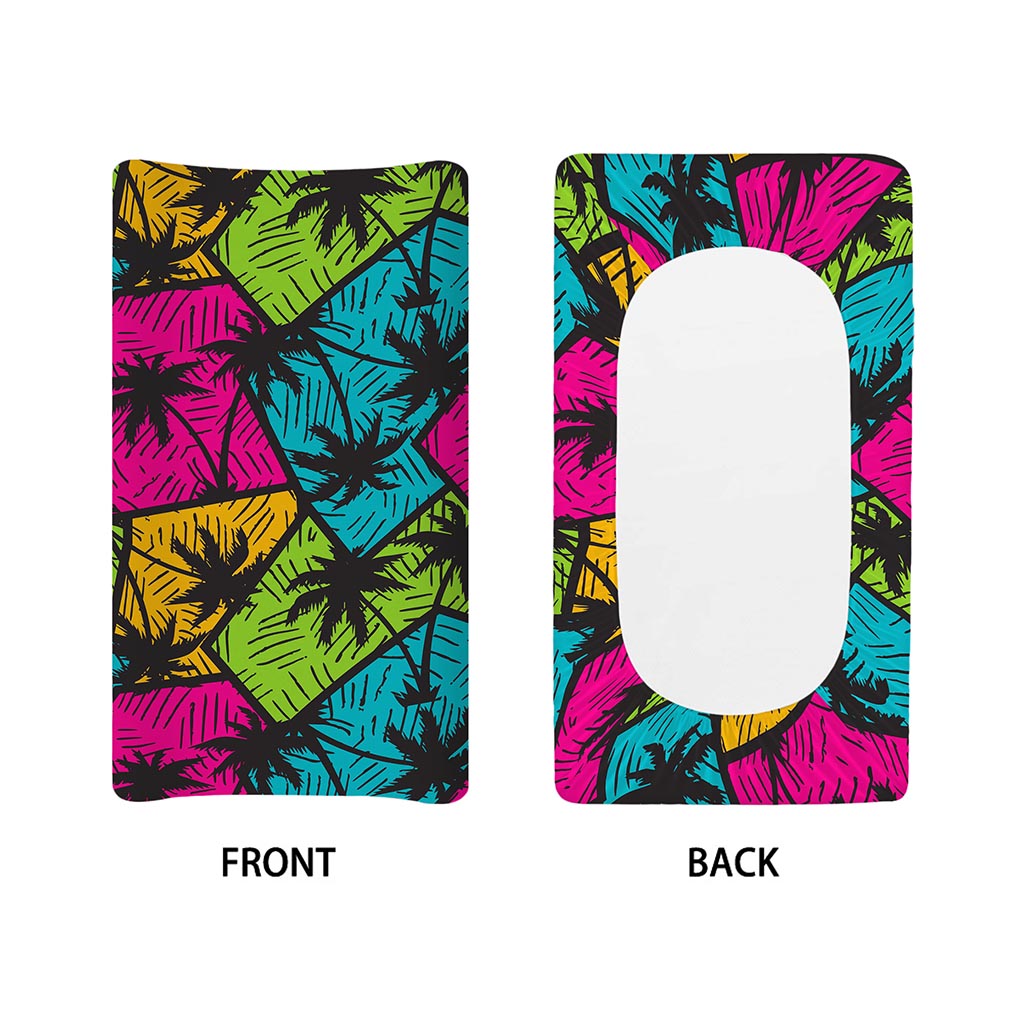 Colorful Palm Tree Pattern Print Changing Pad Cover