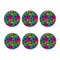 Colorful Palm Tree Pattern Print Coaster Set