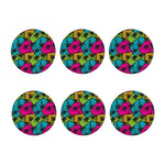 Colorful Palm Tree Pattern Print Coaster Set